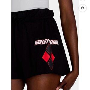 Harley Quin Junior Black Diamond Logo Elastic Drawstring Sweat Shorts 00 XXS NWT